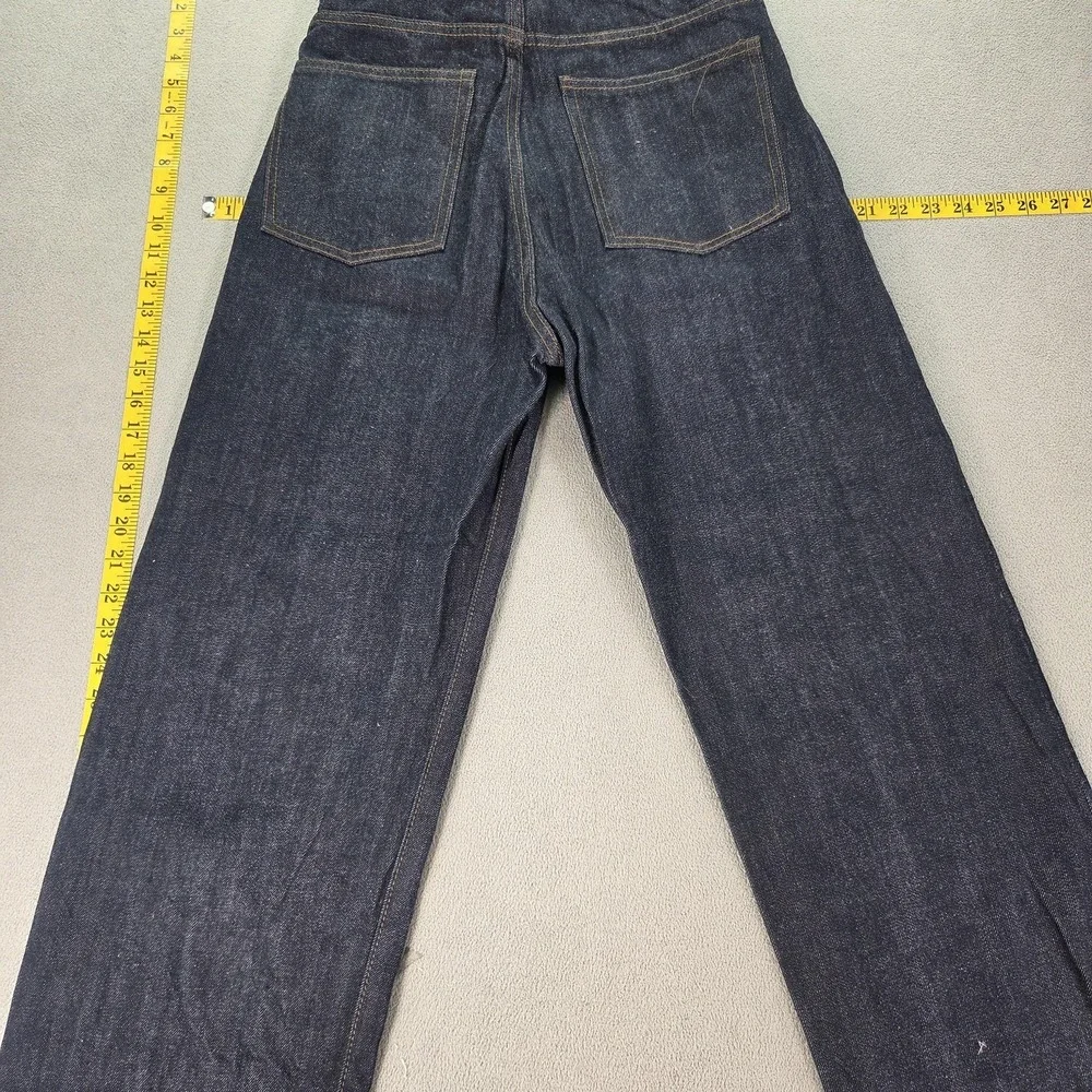 Beslow Jeans Mens Selvedge Blue Baggy Wide Leg Pleated Loose Hip Hop‎ Fits 26x26